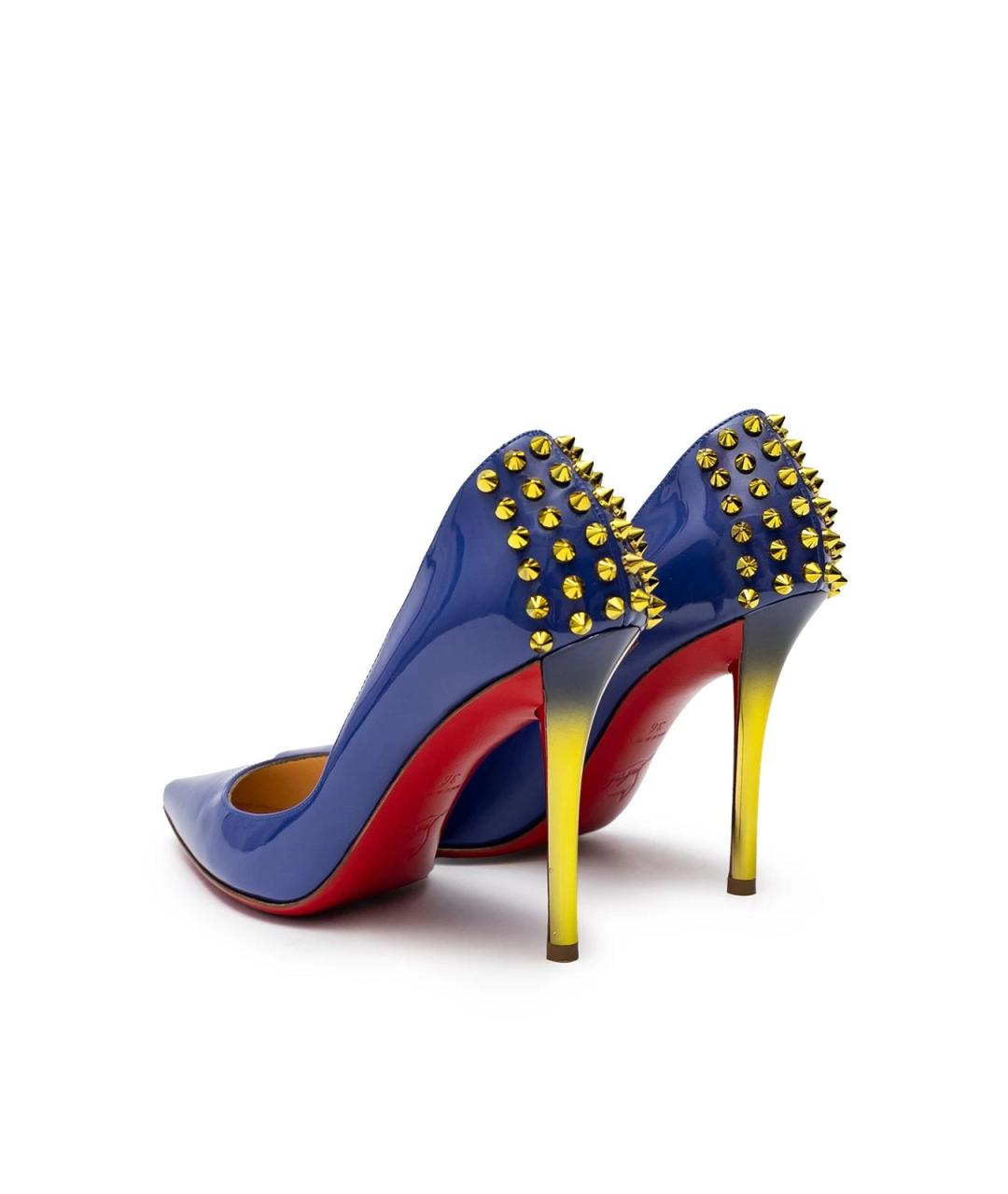 CHRISTIAN LOUBOUTIN Синие кожаные туфли, фото 3