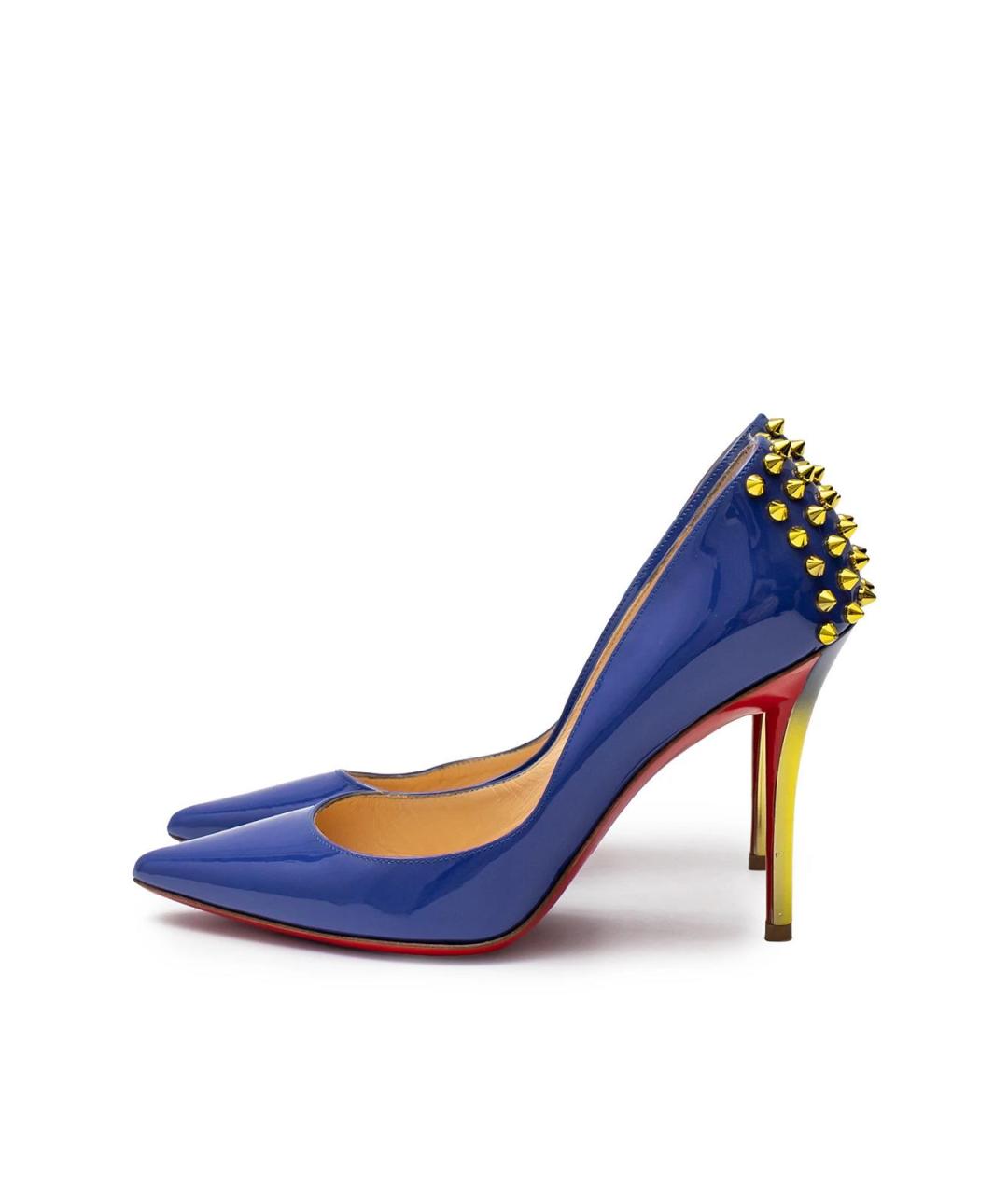 CHRISTIAN LOUBOUTIN Синие кожаные туфли, фото 5
