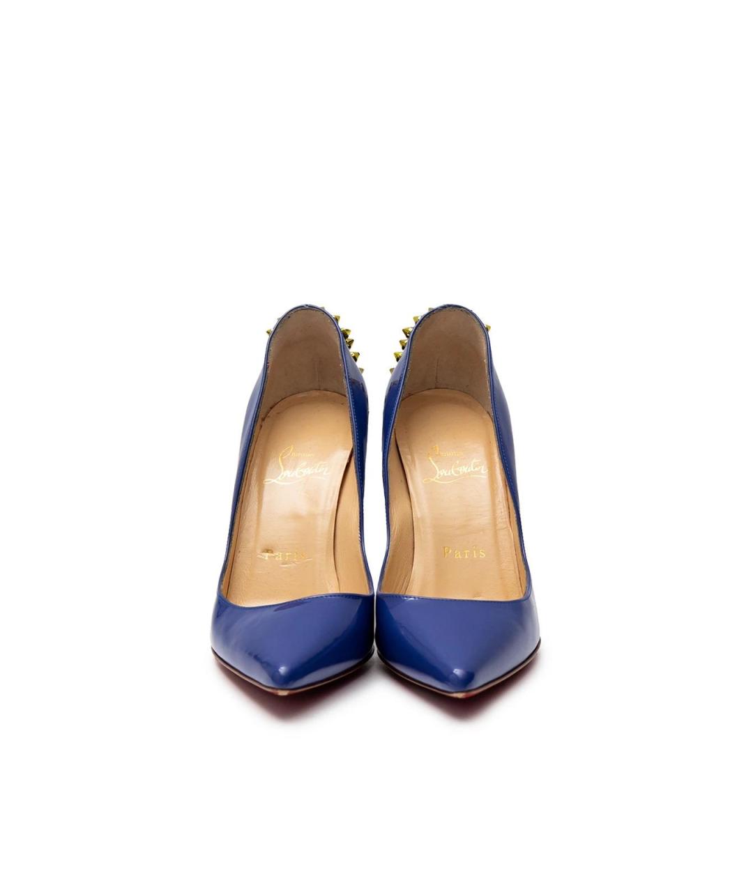 CHRISTIAN LOUBOUTIN Синие кожаные туфли, фото 4