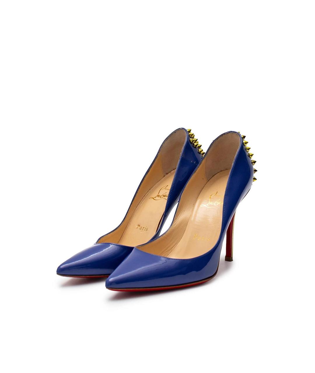 CHRISTIAN LOUBOUTIN Синие кожаные туфли, фото 2