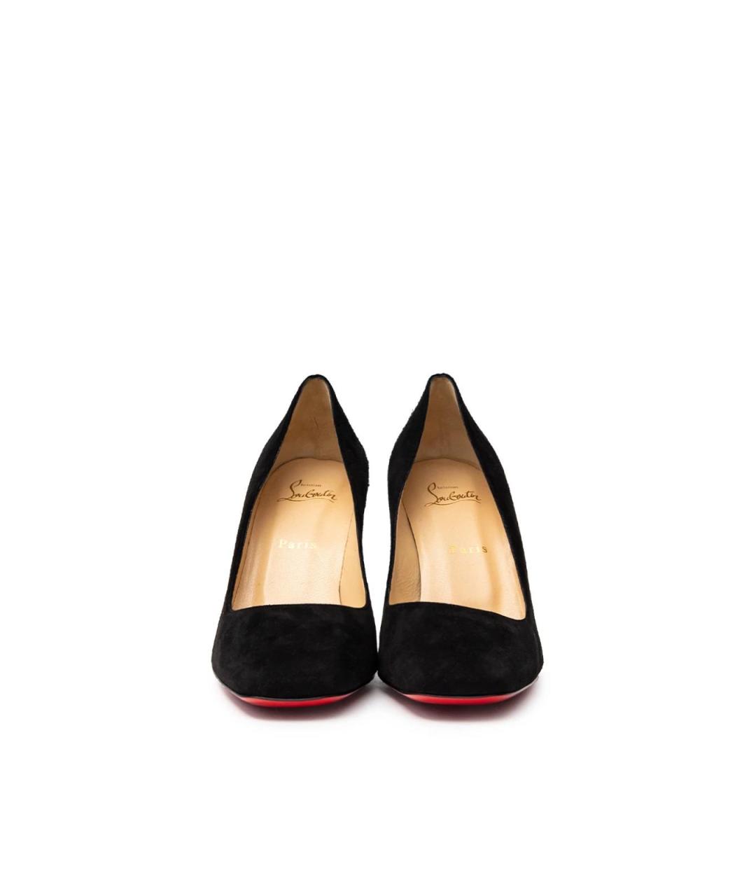 CHRISTIAN LOUBOUTIN Черные замшевые туфли, фото 4