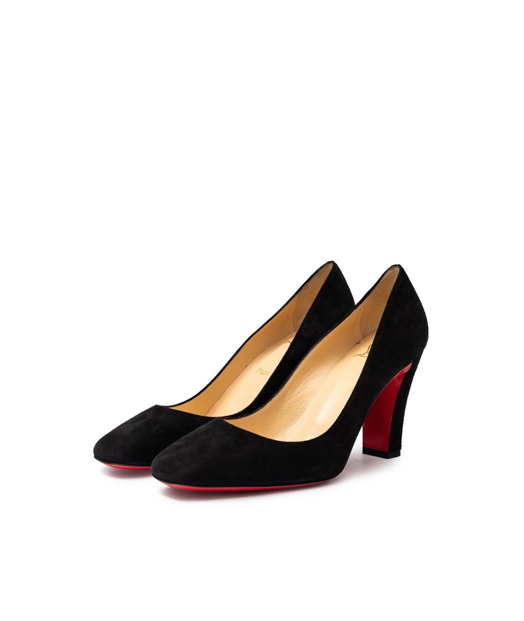 CHRISTIAN LOUBOUTIN Черные замшевые туфли, фото 2
