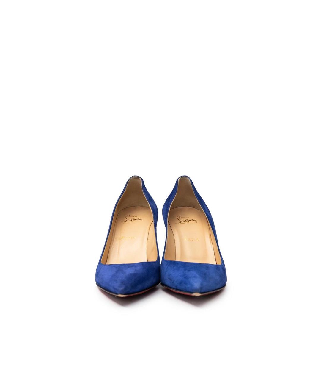 CHRISTIAN LOUBOUTIN Синие замшевые туфли, фото 4