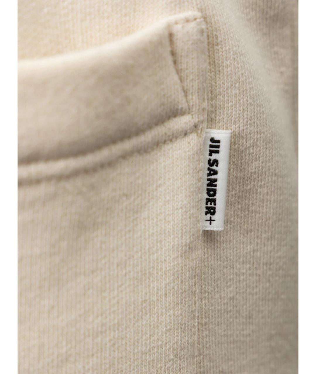 JIL SANDER Бежевые хлопковые прямые брюки, фото 3
