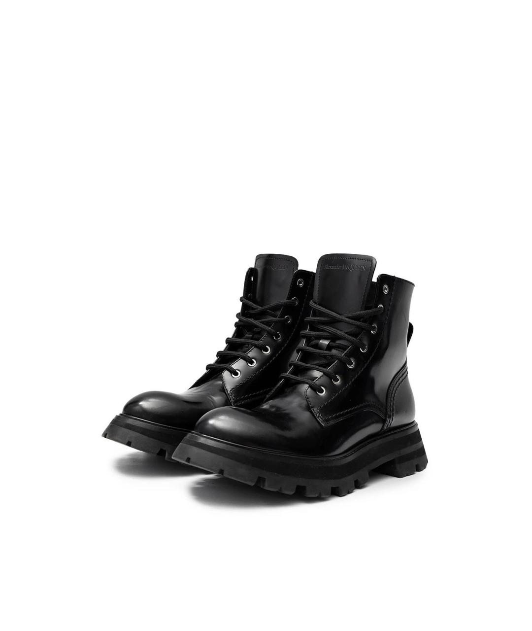 ALEXANDER MCQUEEN Черные кожаные ботинки, фото 2