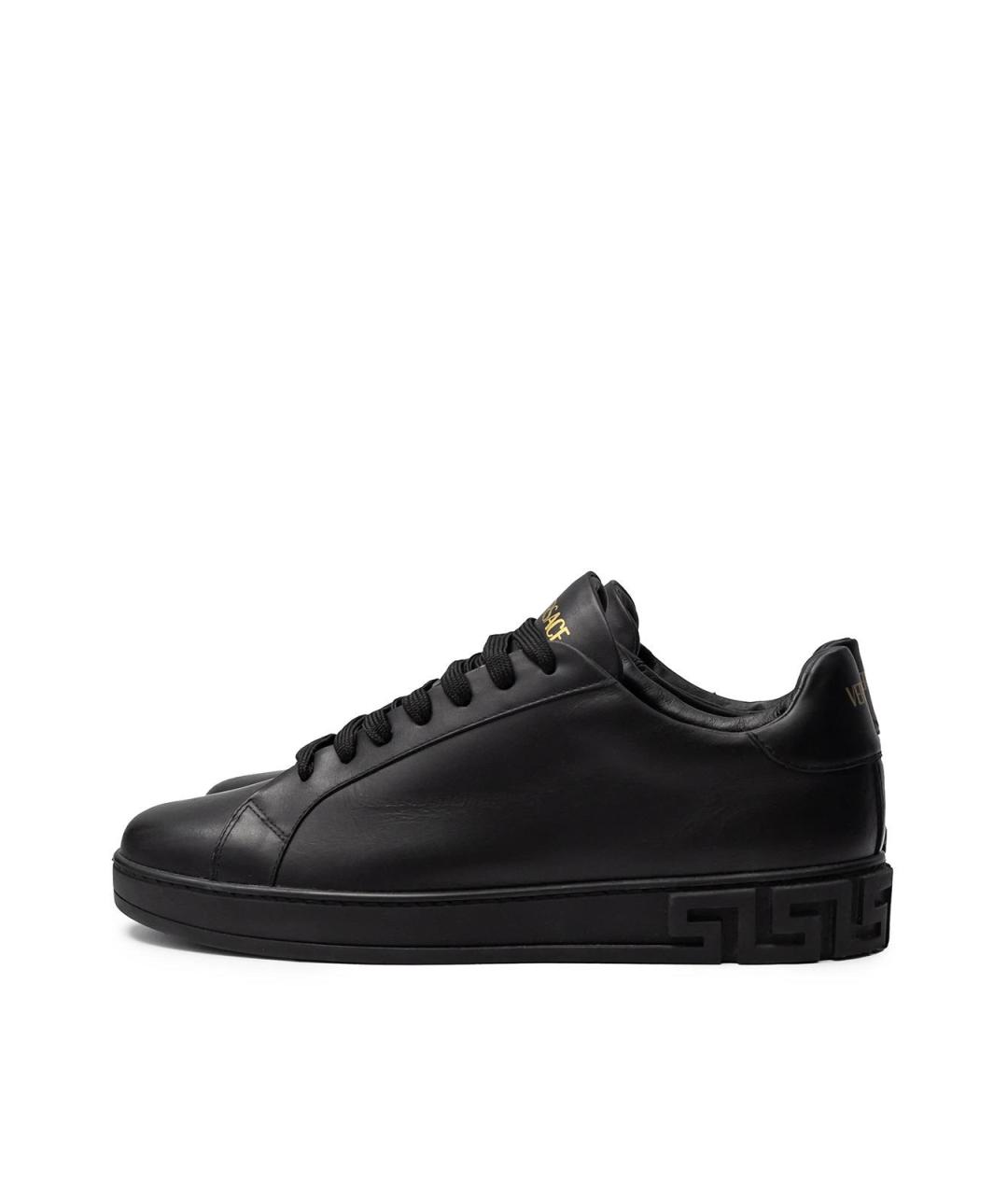 VERSACE Черные кожаные кеды, фото 6