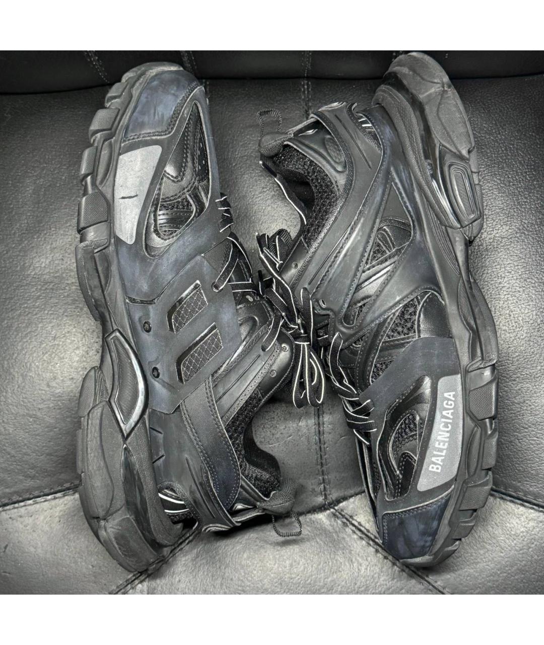 BALENCIAGA Черные текстильные низкие кроссовки / кеды, фото 4