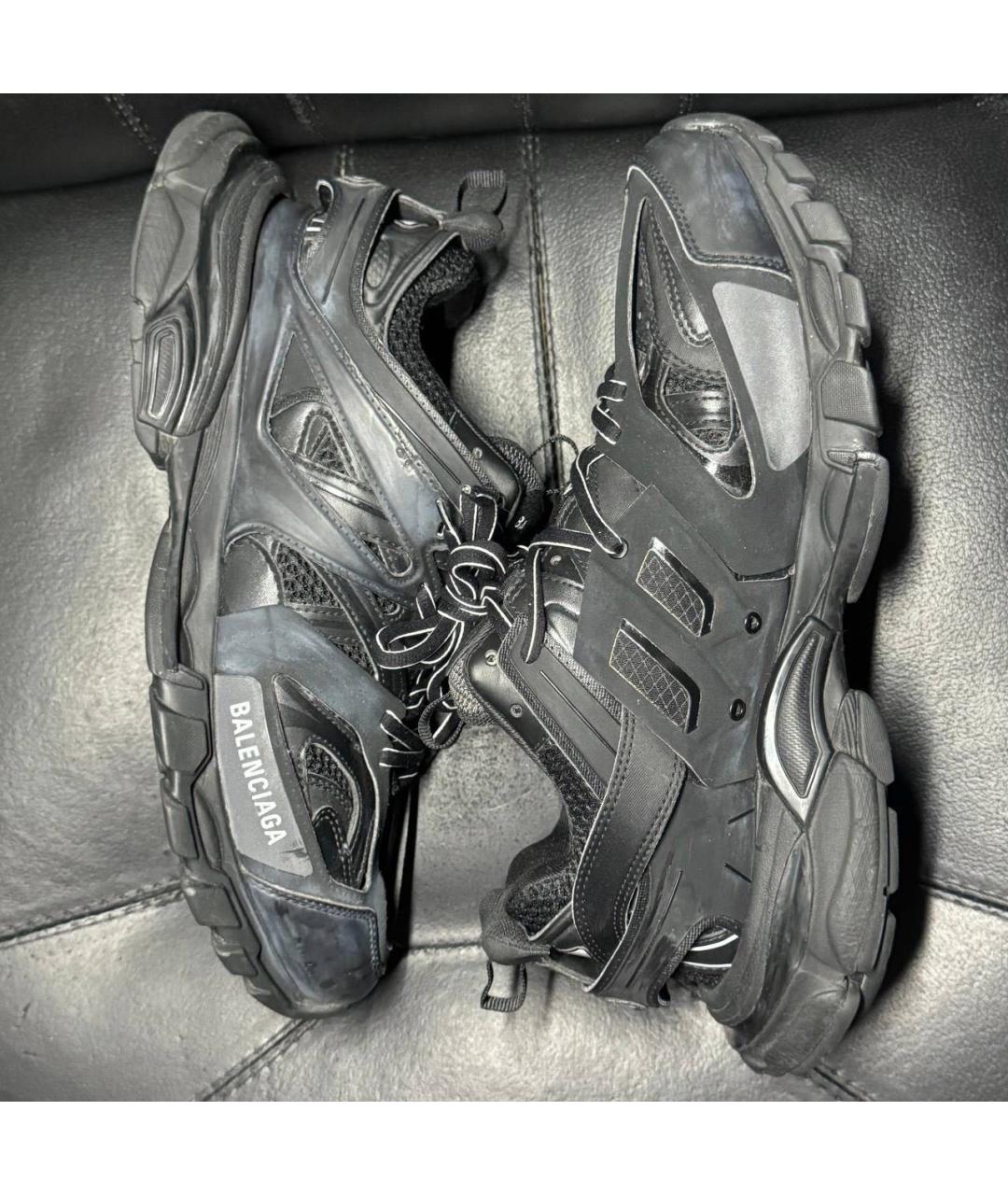 BALENCIAGA Черные текстильные низкие кроссовки / кеды, фото 3