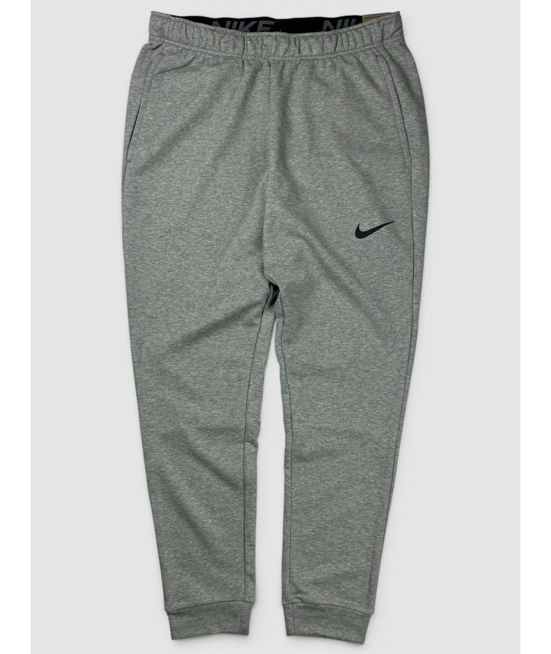NIKE Серые хлопковые повседневные брюки, фото 6