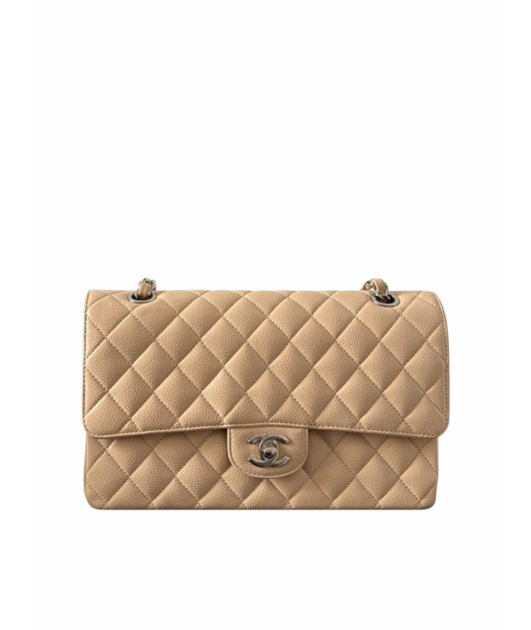 CHANEL Бежевая кожаная сумка через плечо, фото 1