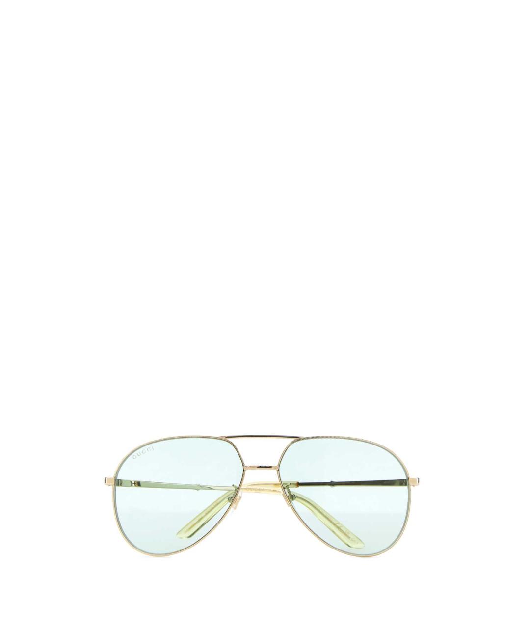 GUCCI Золотые металлические солнцезащитные очки, фото 1