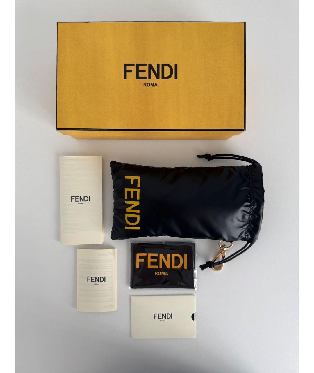 FENDI Черные металлические солнцезащитные очки, фото 6