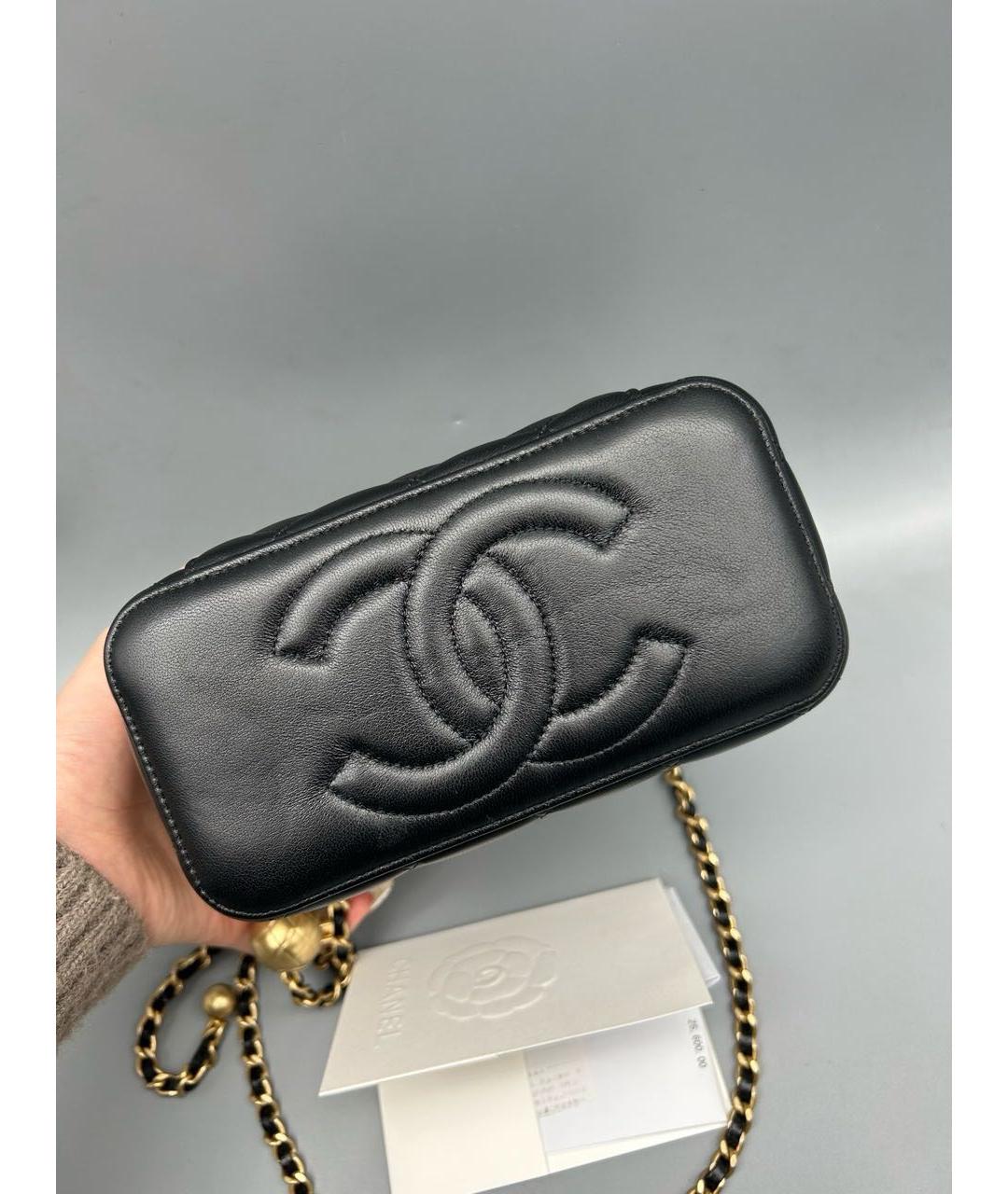 CHANEL Черная кожаная сумка через плечо, фото 6
