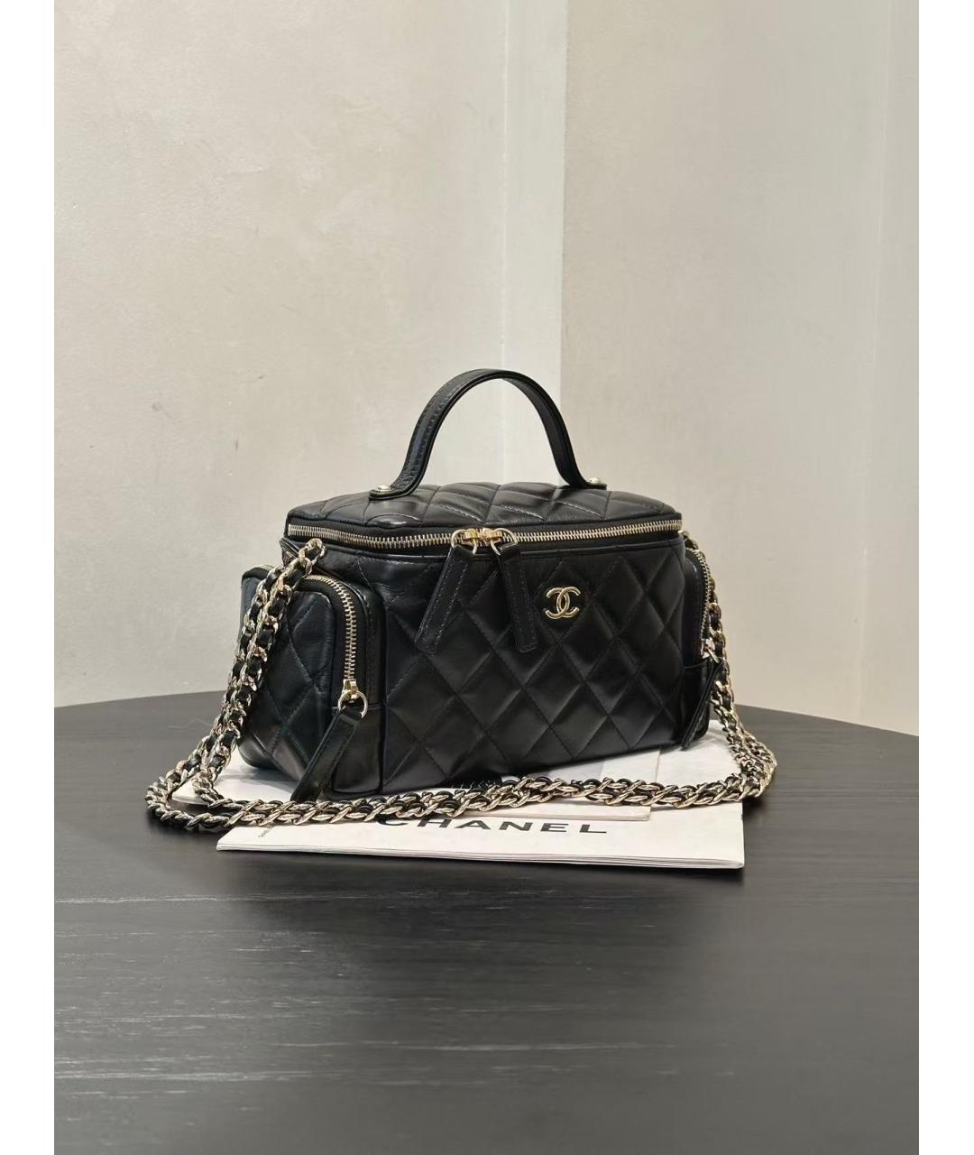CHANEL Черная кожаная сумка через плечо, фото 4