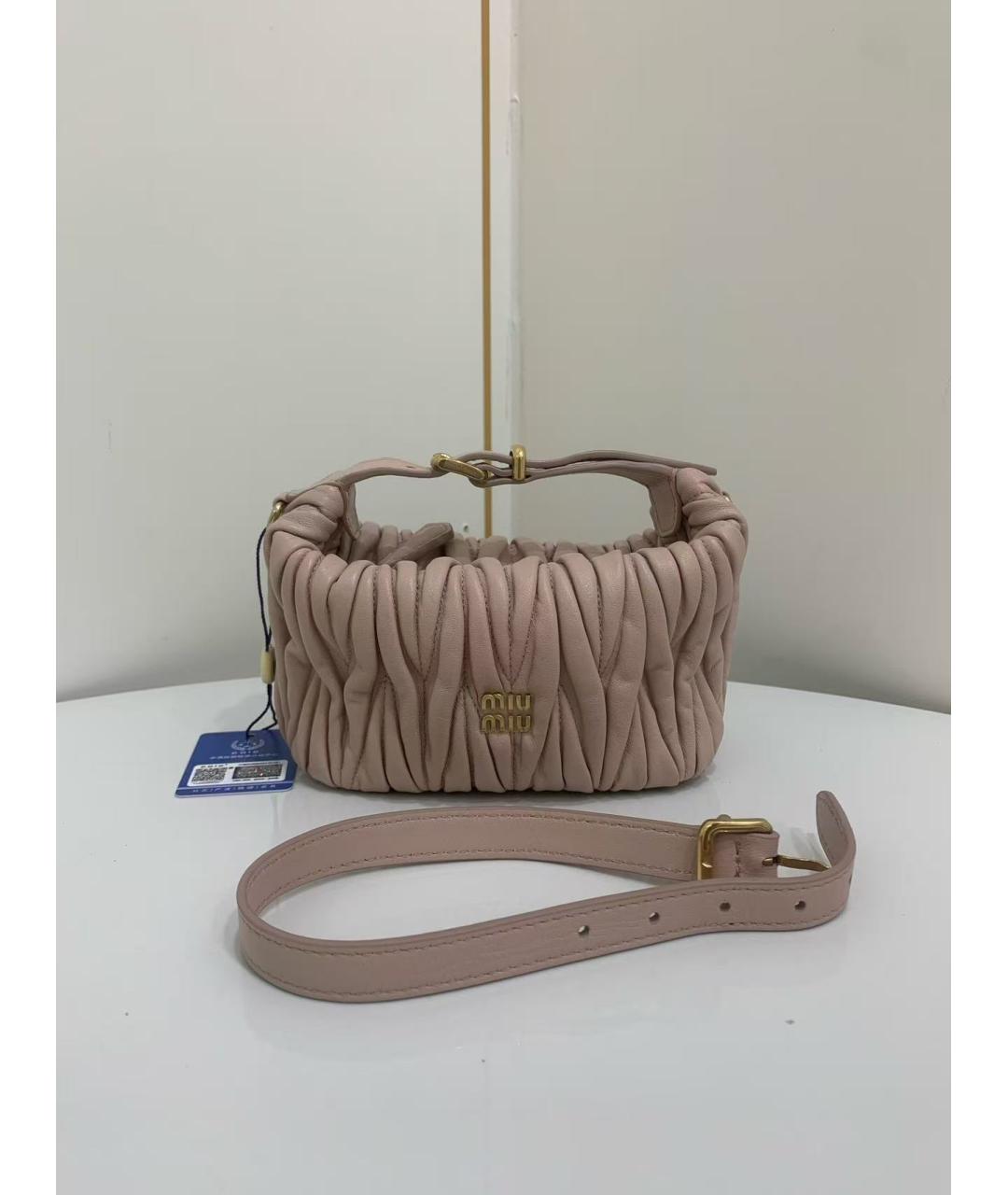 MIU MIU Розовая кожаная сумка через плечо, фото 5