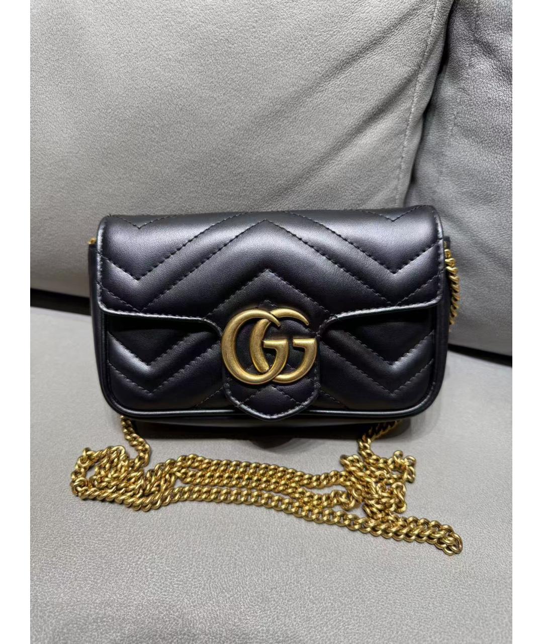 GUCCI Черная кожаная сумка через плечо, фото 2