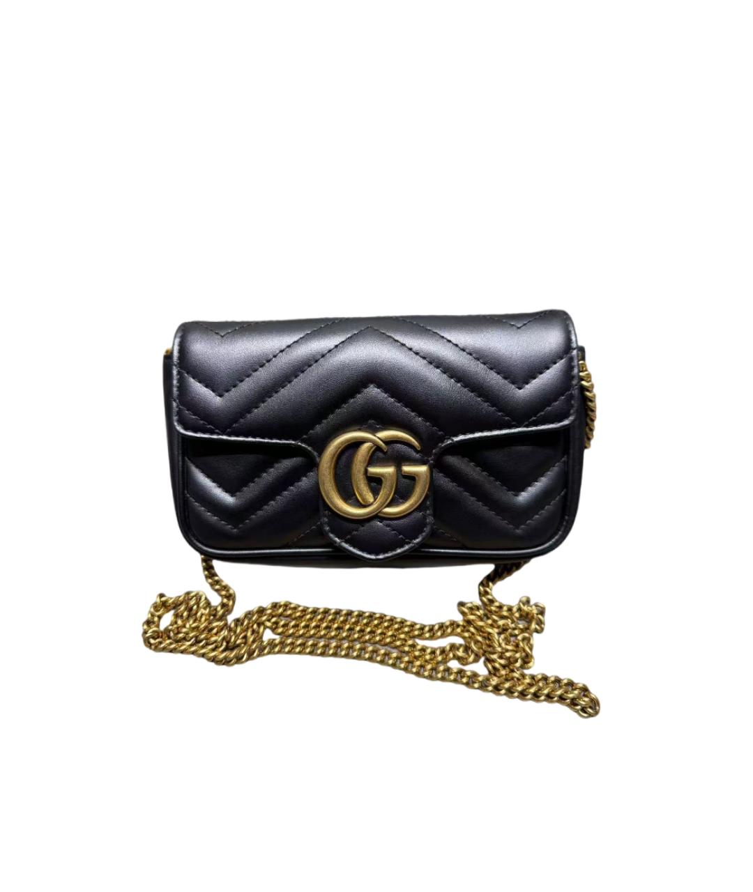 GUCCI Черная кожаная сумка через плечо, фото 7