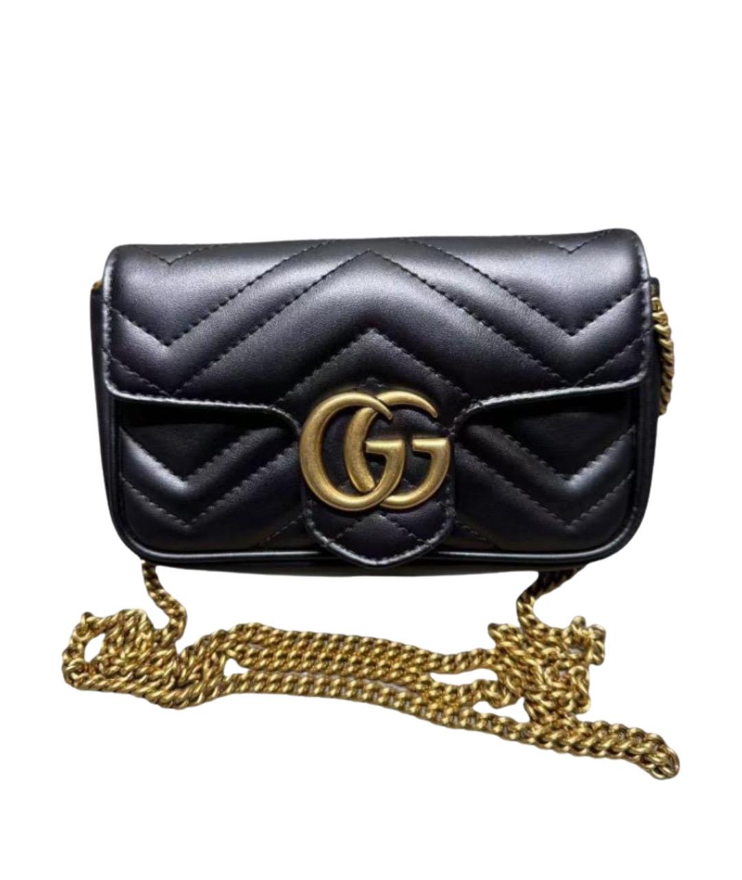 GUCCI Черная кожаная сумка через плечо, фото 1
