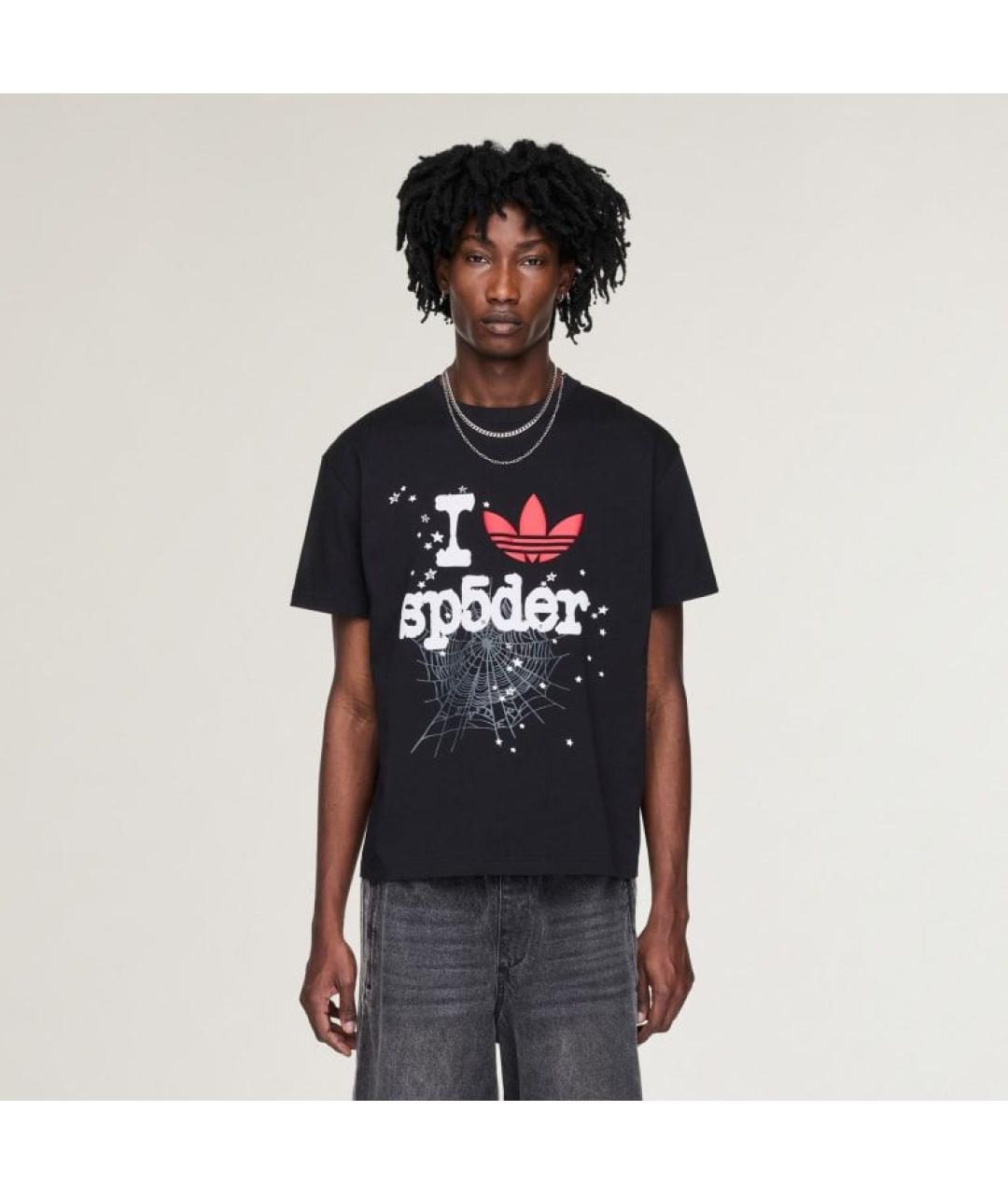 ADIDAS Черная хлопковая футболка, фото 7