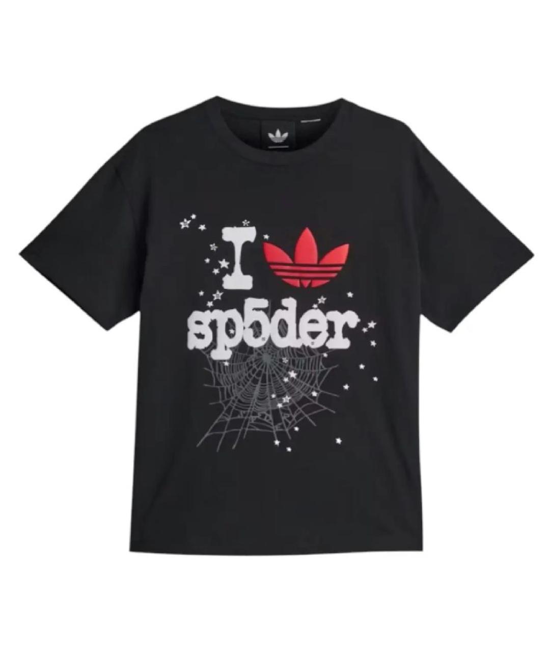 ADIDAS Черная хлопковая футболка, фото 1