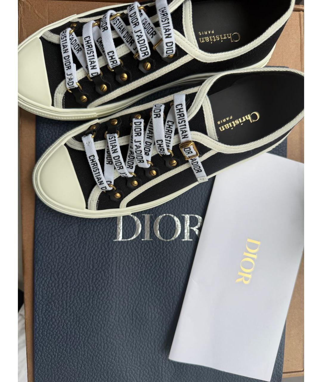 CHRISTIAN DIOR Черные текстильные кеды, фото 5