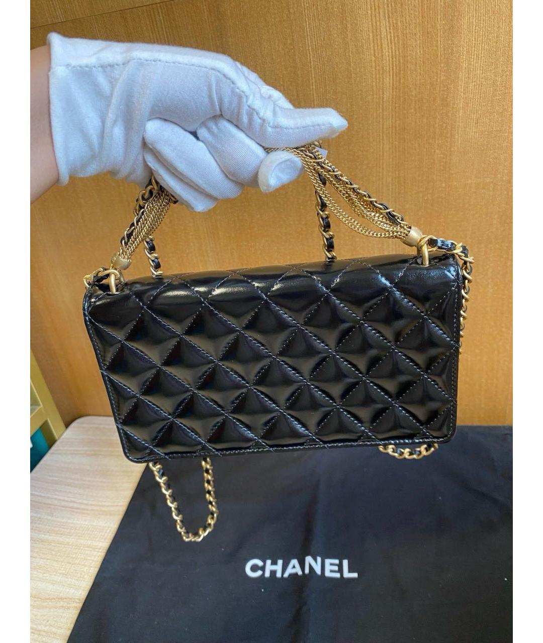 CHANEL Черная кожаная сумка через плечо, фото 3