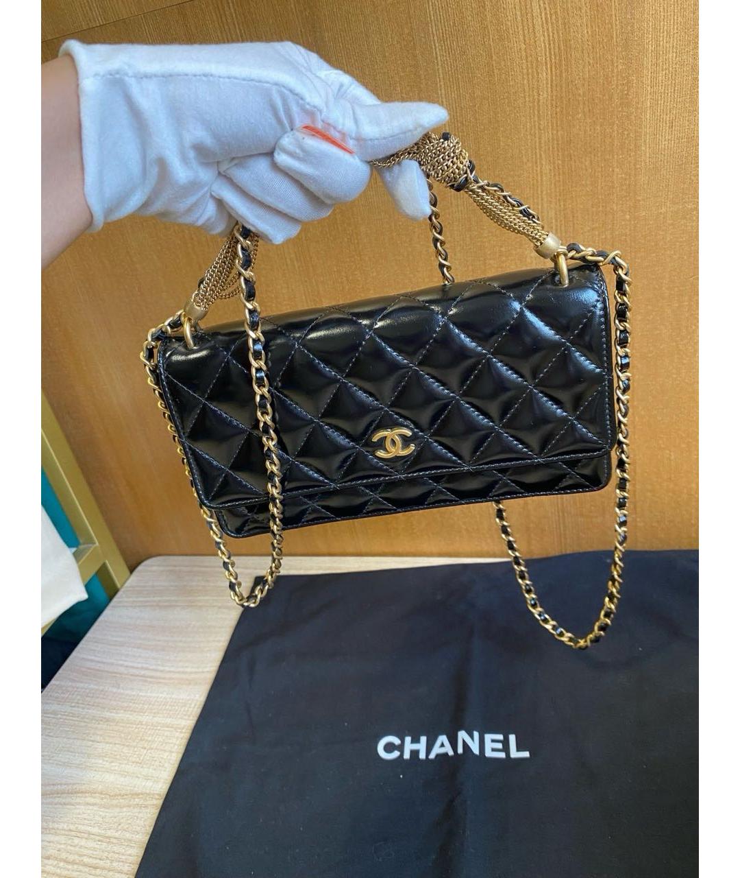 CHANEL Черная кожаная сумка через плечо, фото 2