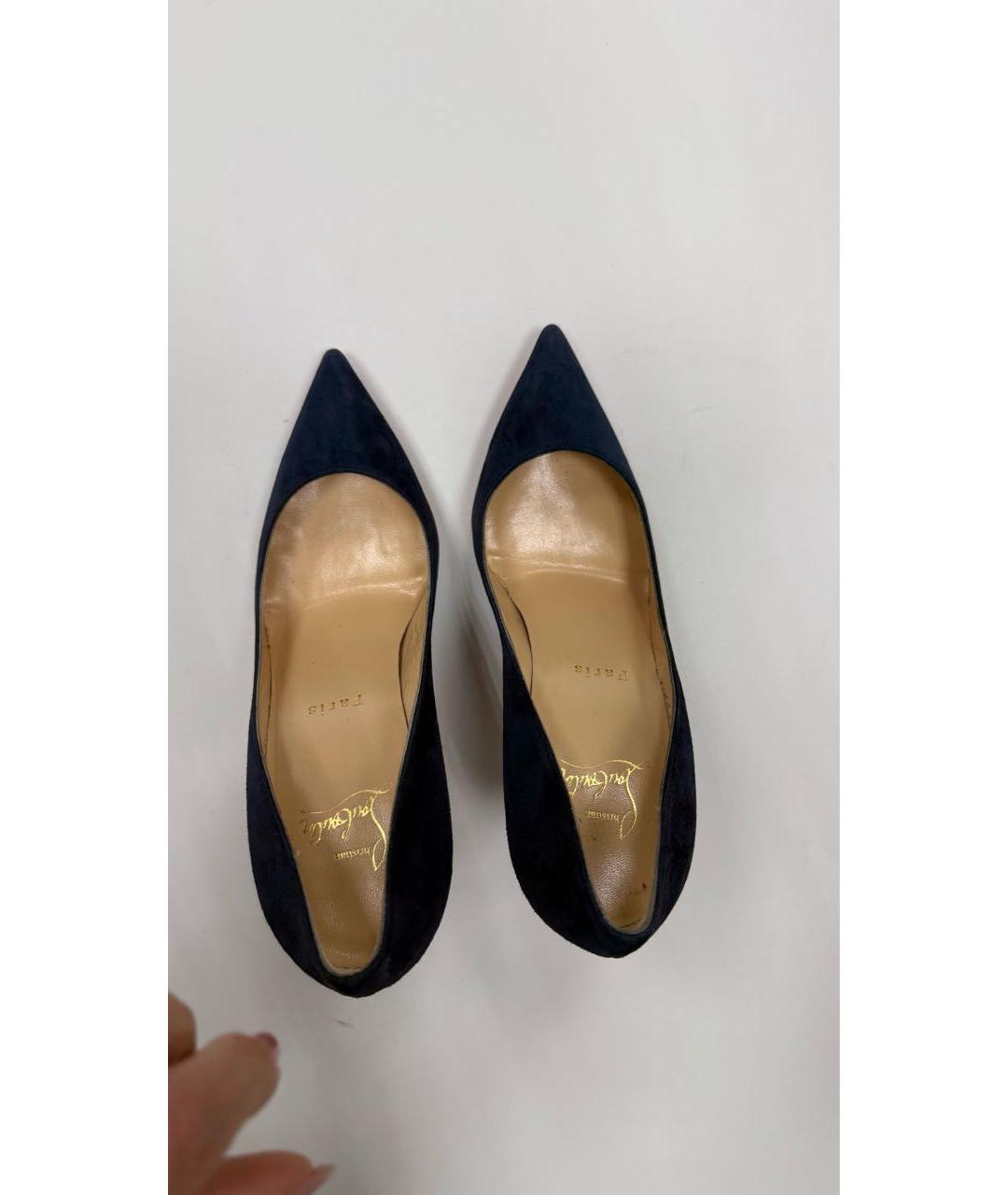 CHRISTIAN LOUBOUTIN Темно-синие замшевые туфли, фото 3