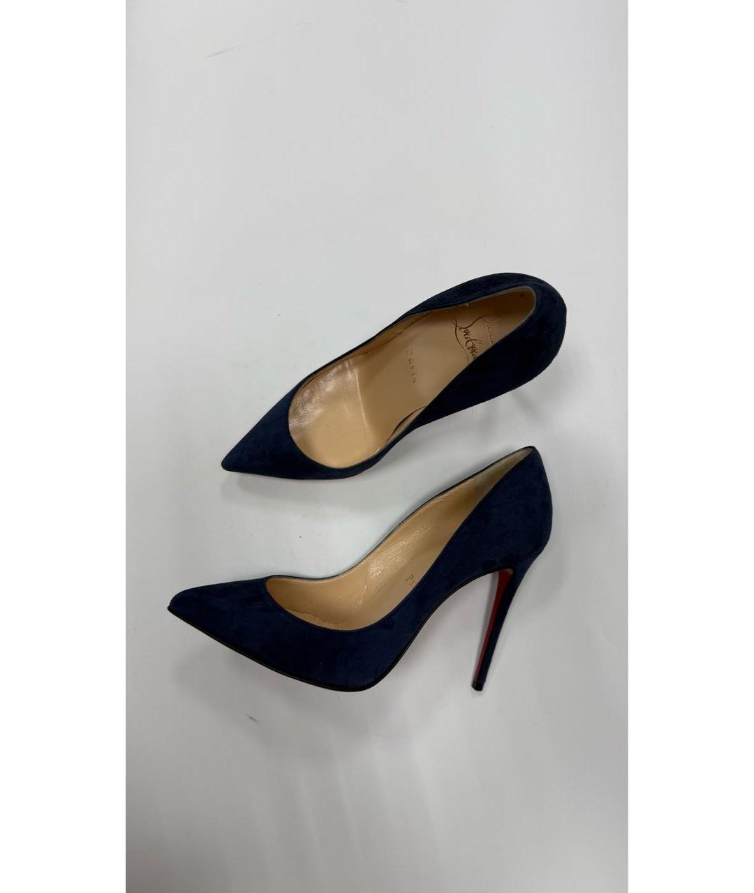CHRISTIAN LOUBOUTIN Темно-синие замшевые туфли, фото 6