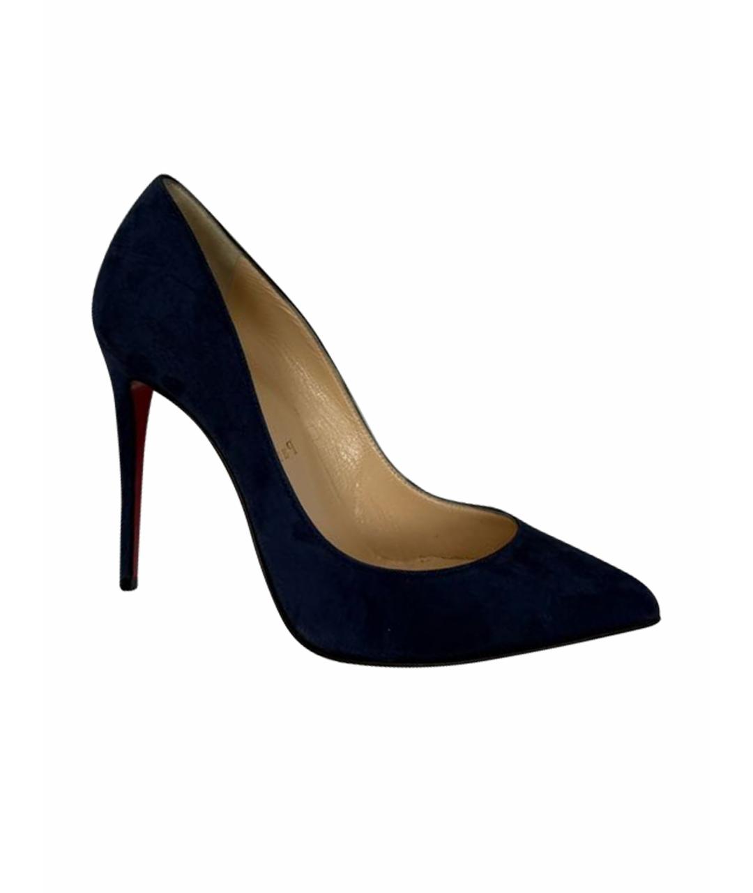 CHRISTIAN LOUBOUTIN Темно-синие замшевые туфли, фото 1