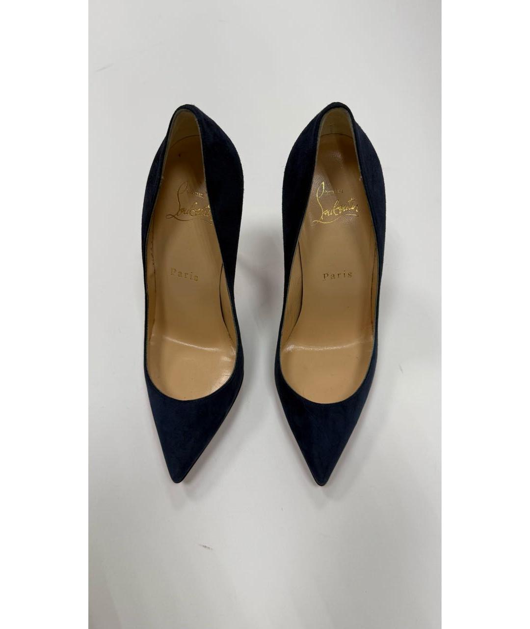 CHRISTIAN LOUBOUTIN Темно-синие замшевые туфли, фото 2