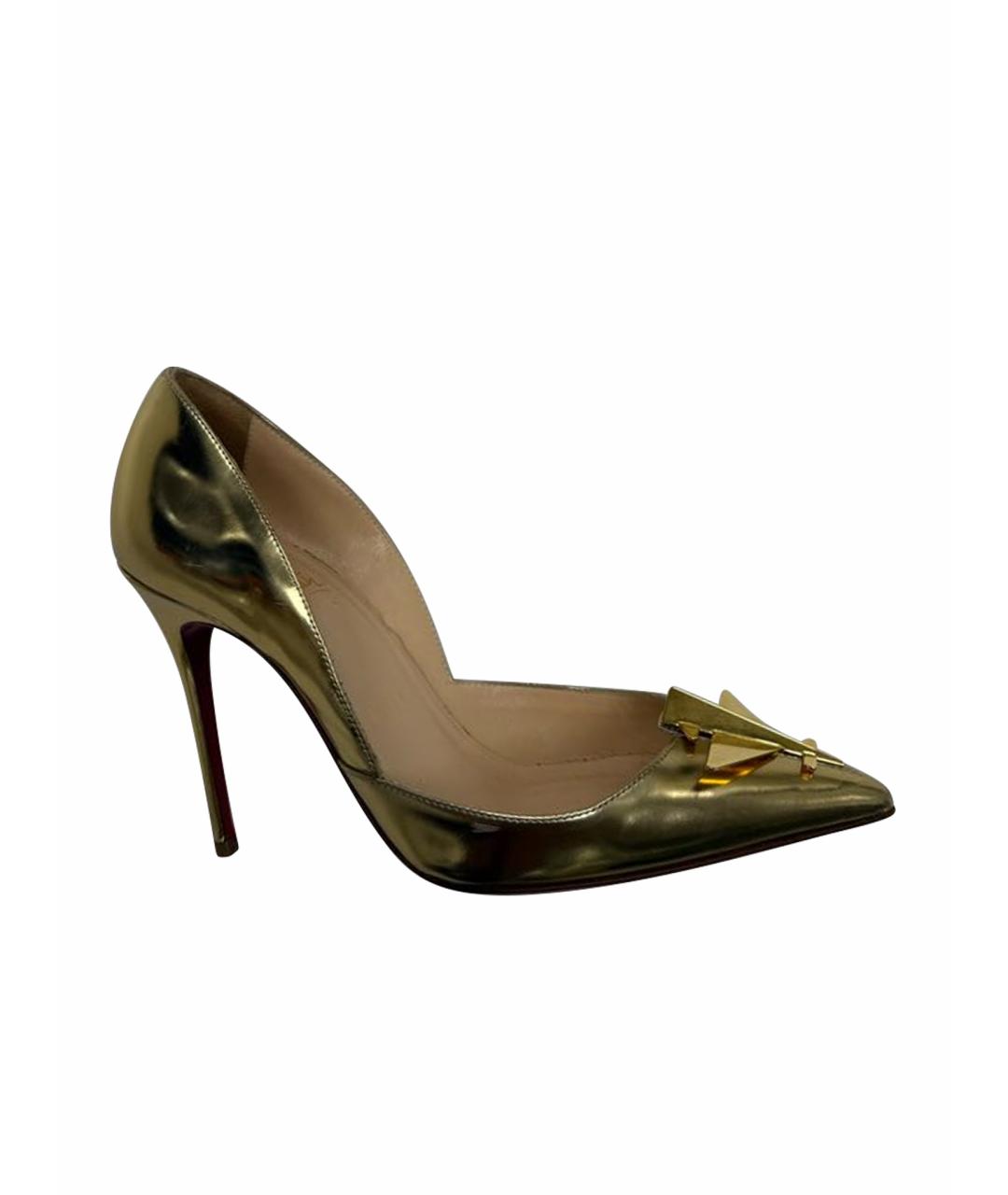 CHRISTIAN LOUBOUTIN Золотые туфли из лакированной кожи, фото 1
