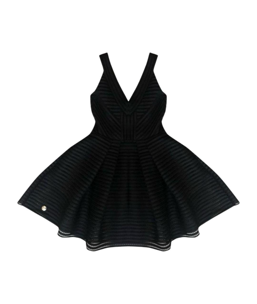 PHILIPP PLEIN Черное полиэстеровое платье, фото 1