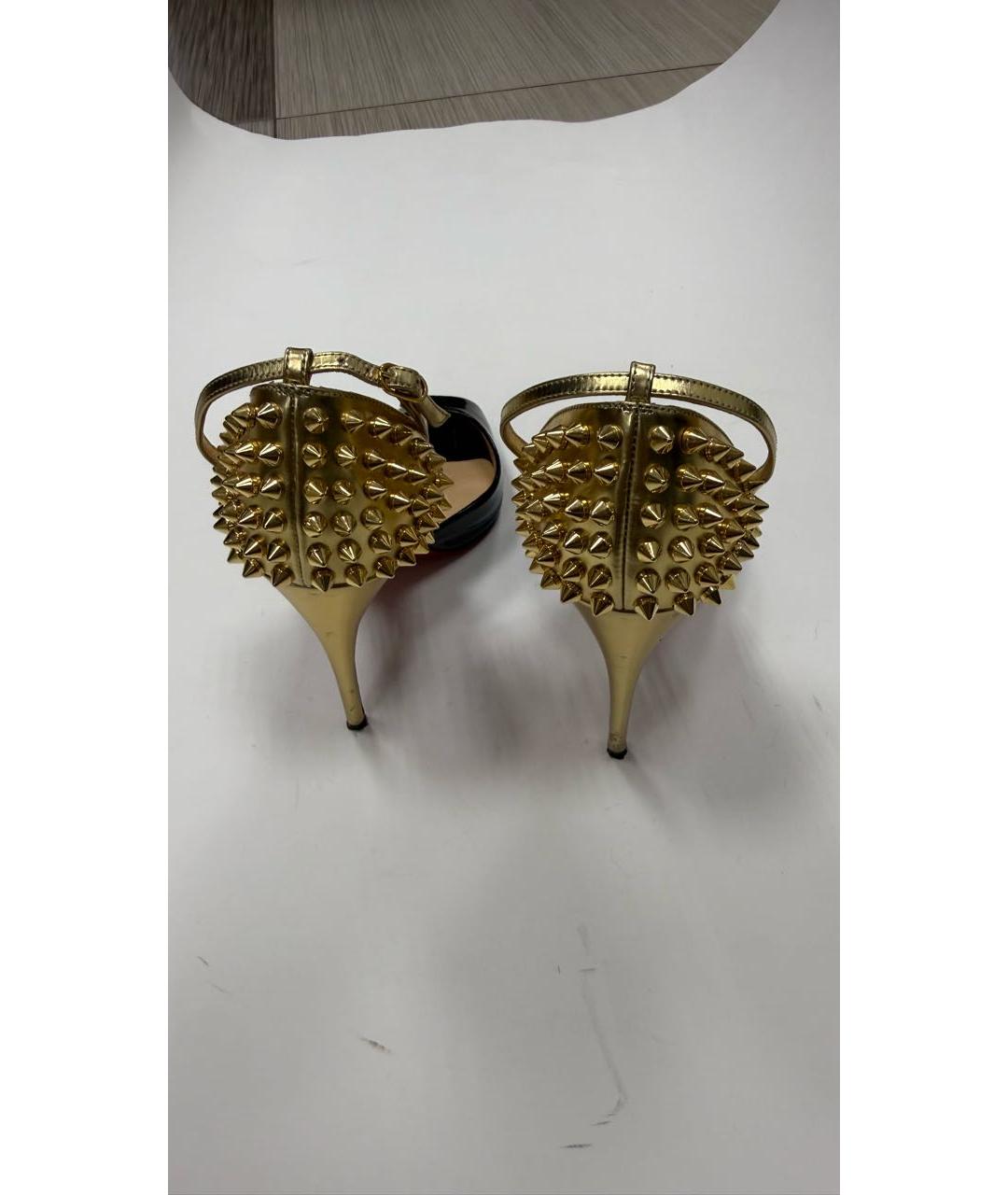 CHRISTIAN LOUBOUTIN Черные босоножки из лакированной кожи, фото 5