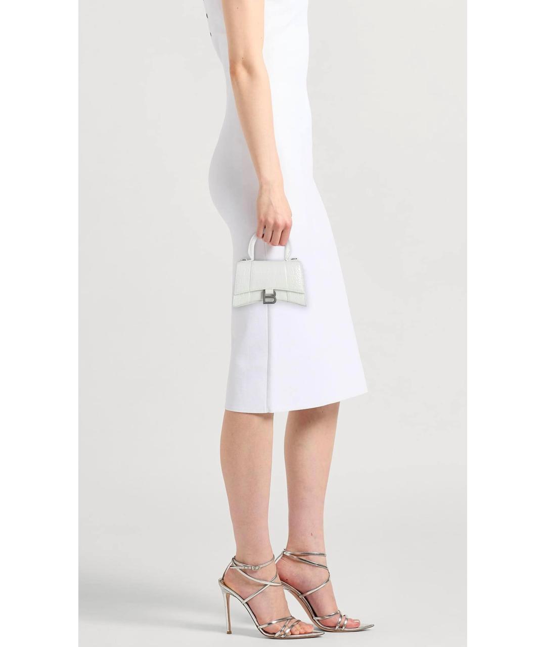 BALENCIAGA Белая кожаная сумка с короткими ручками, фото 5