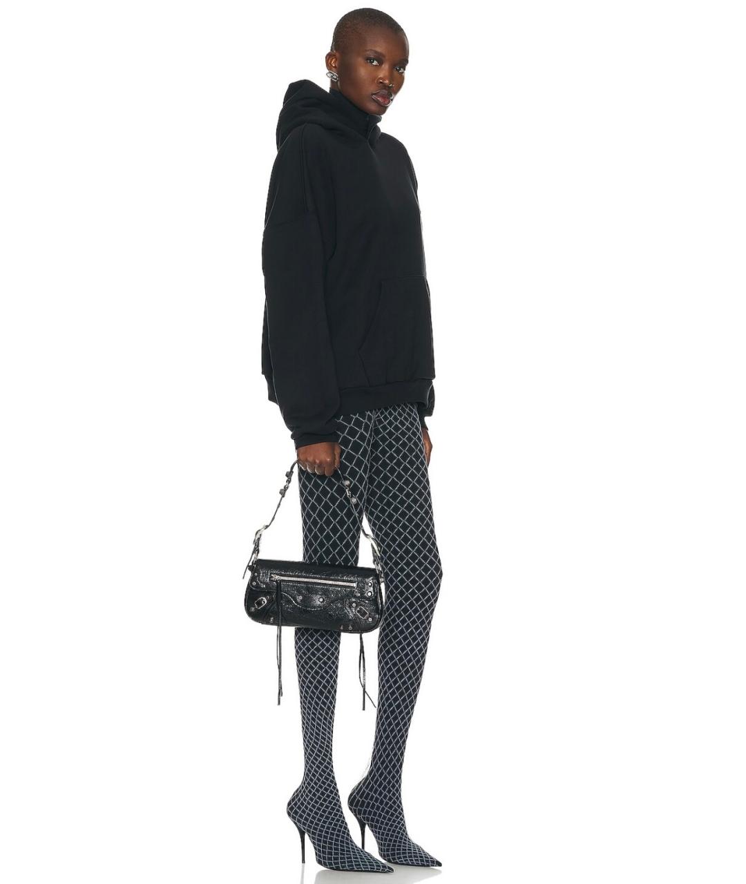 BALENCIAGA Черная кожаная сумка через плечо, фото 2