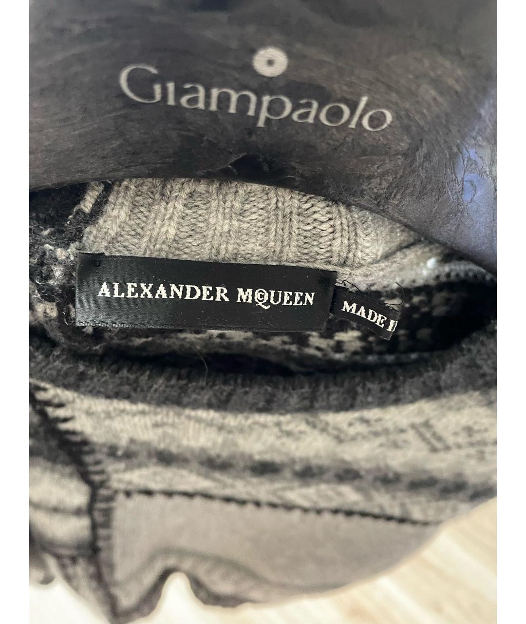 ALEXANDER MCQUEEN Антрацитовый шерстяной джемпер / свитер, фото 3
