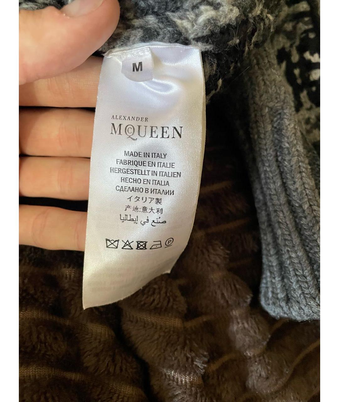 ALEXANDER MCQUEEN Антрацитовый шерстяной джемпер / свитер, фото 4