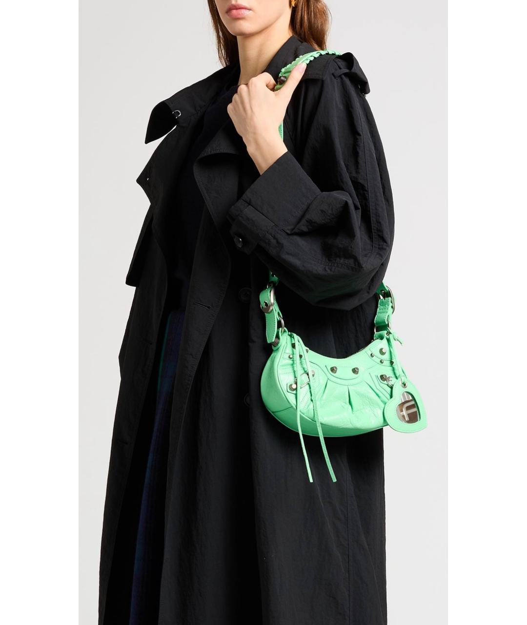 BALENCIAGA Зеленая кожаная сумка через плечо, фото 2