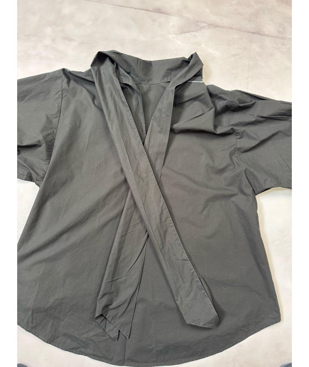 MM6 MAISON MARGIELA Черная хлопковая рубашка, фото 4