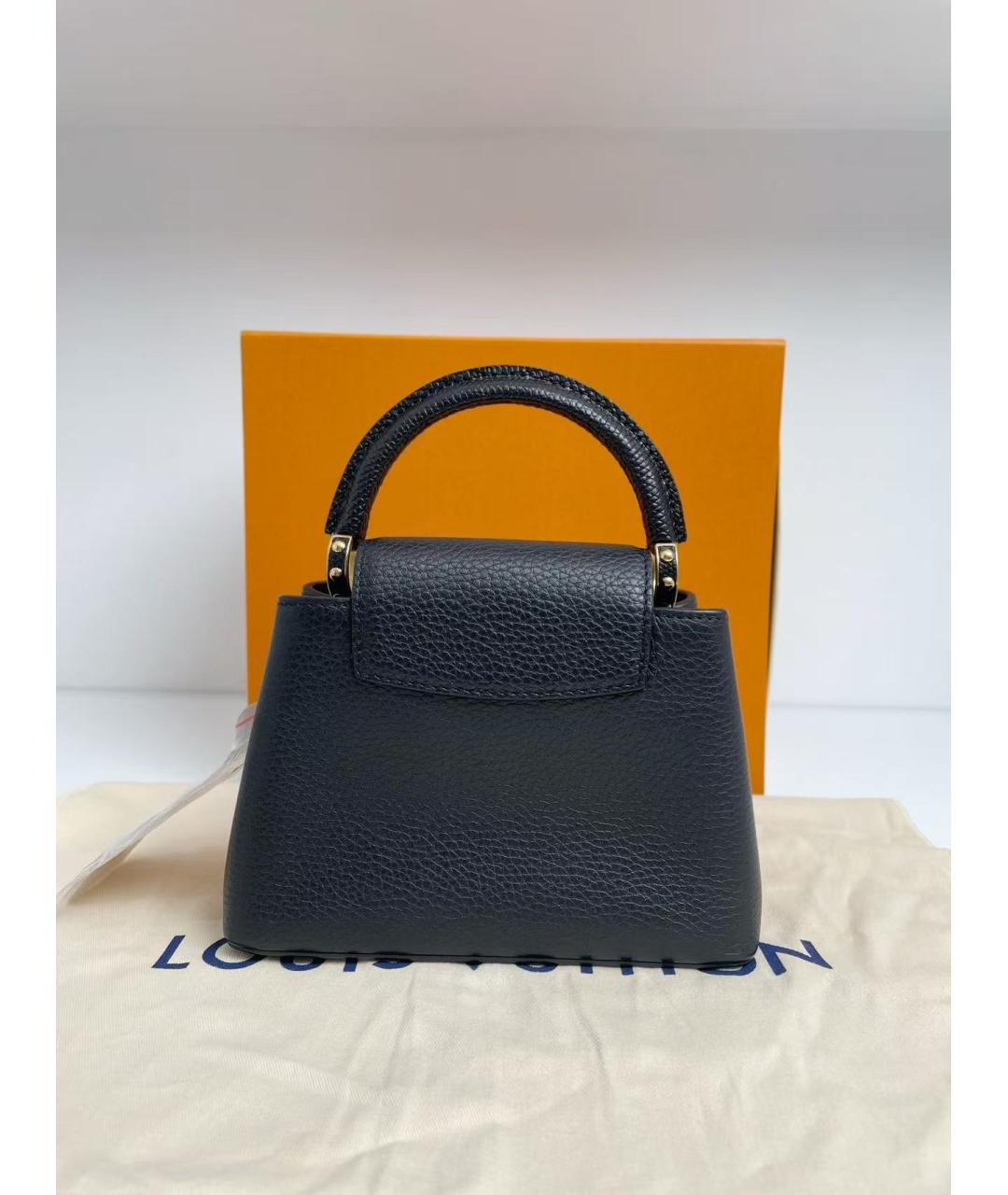 LOUIS VUITTON Черная кожаная сумка с короткими ручками, фото 4