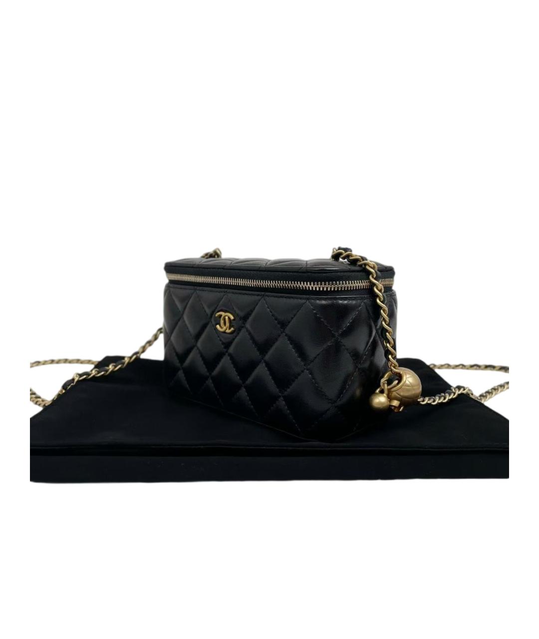 CHANEL Черная кожаная сумка через плечо, фото 8
