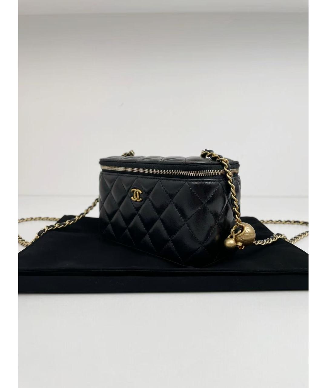 CHANEL Черная кожаная сумка через плечо, фото 3