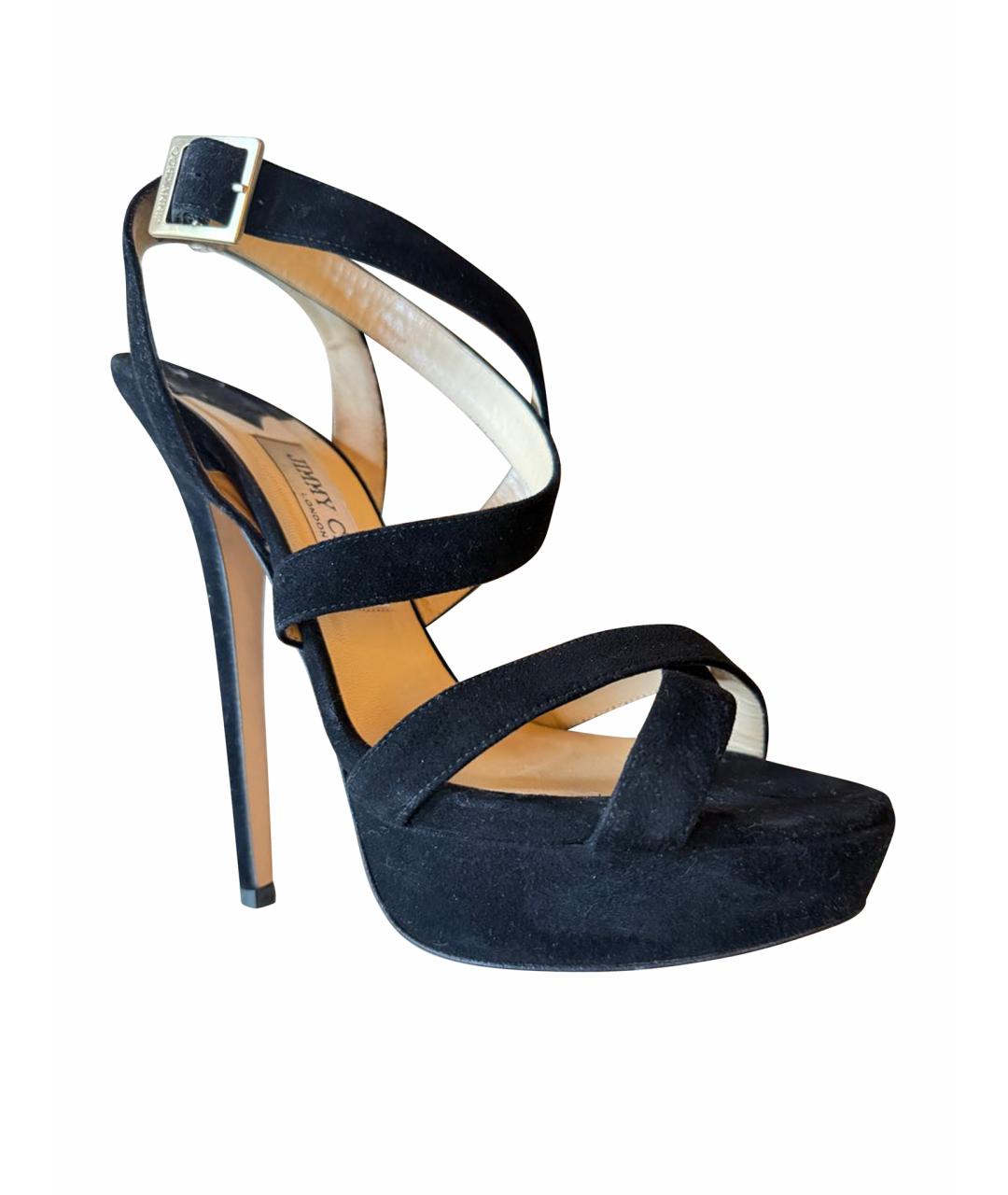 JIMMY CHOO Черные замшевые босоножки, фото 1