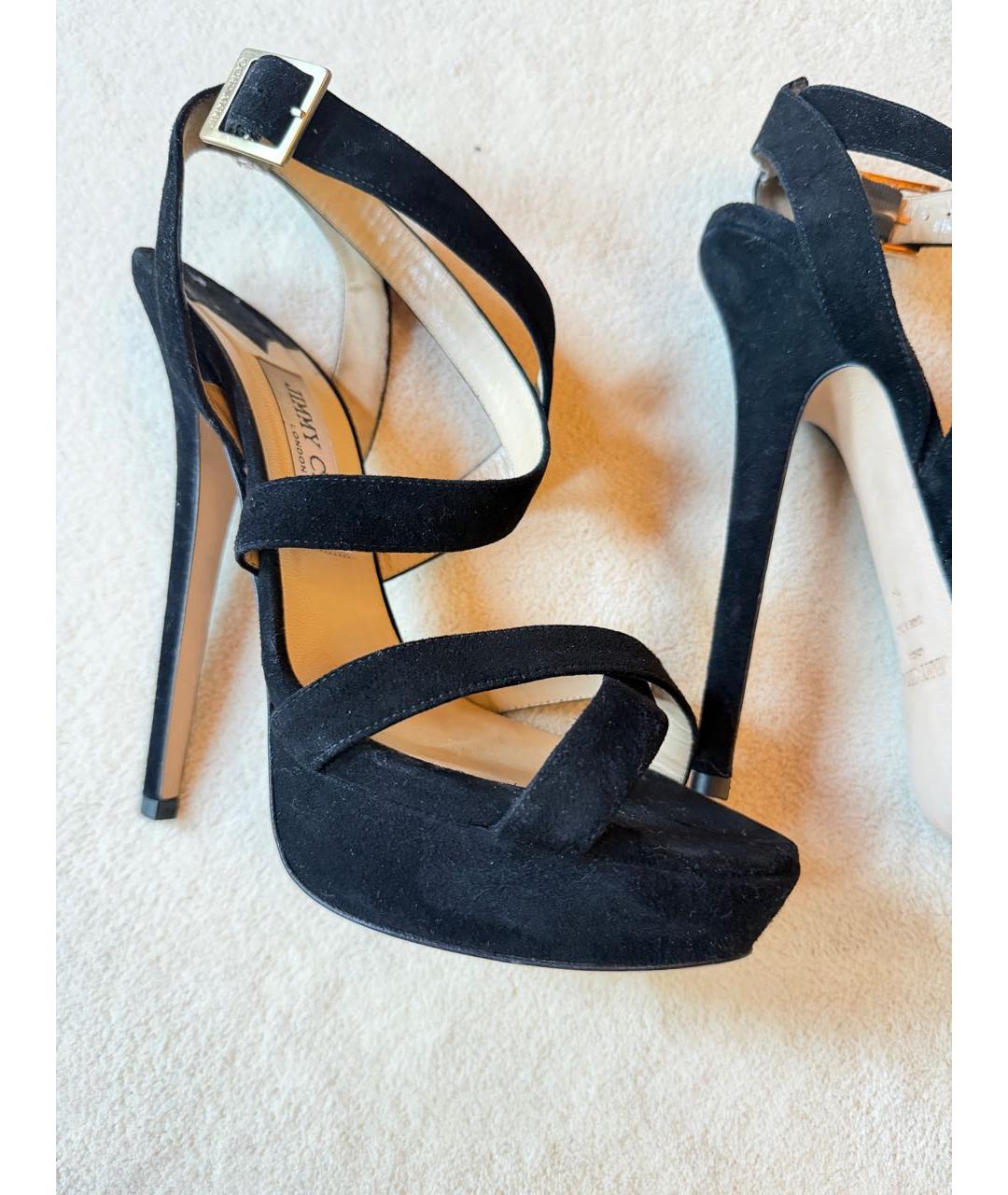 JIMMY CHOO Черные замшевые босоножки, фото 6