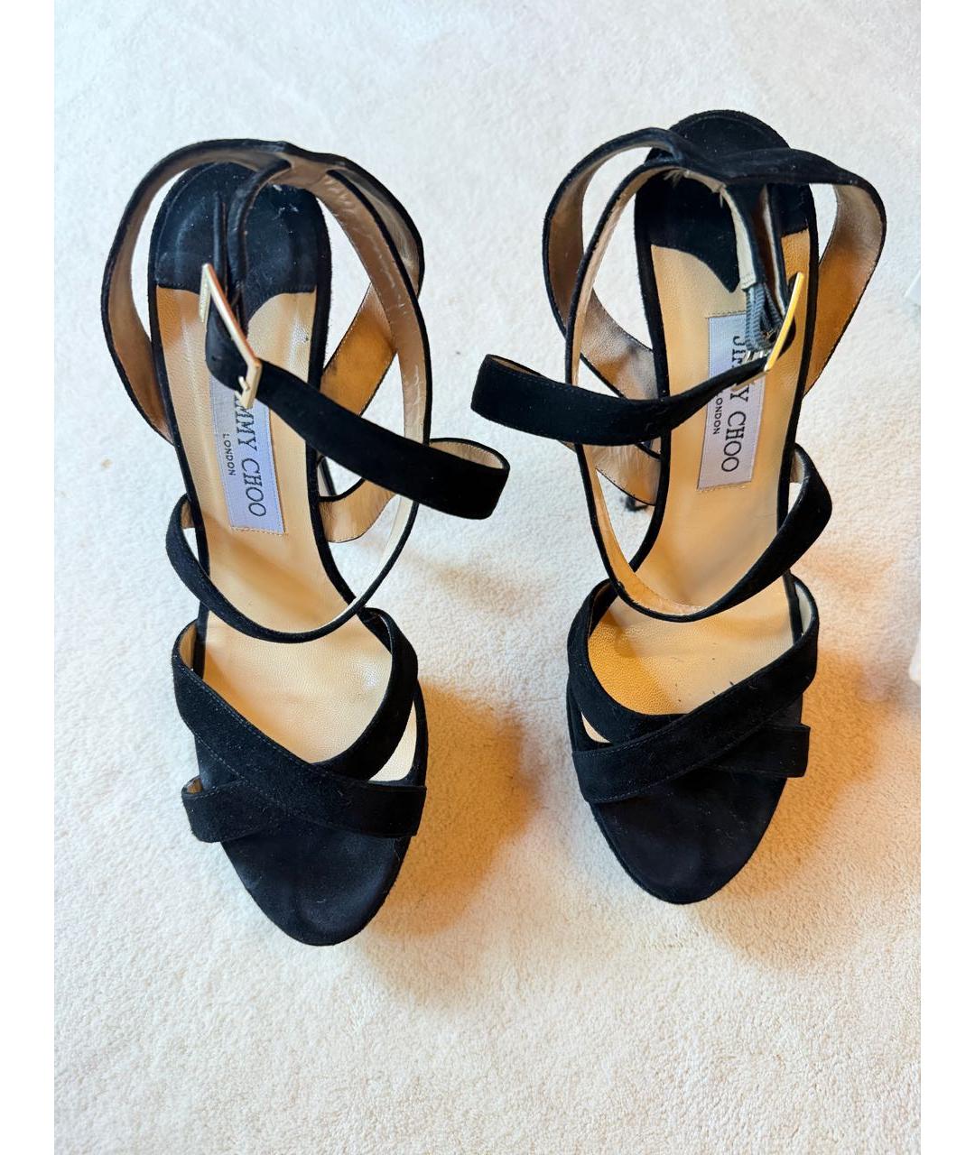 JIMMY CHOO Черные замшевые босоножки, фото 3