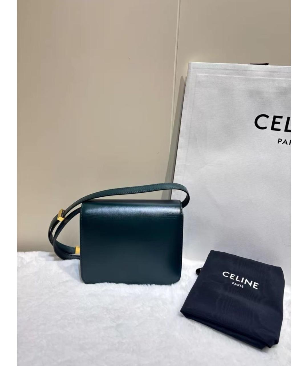 CELINE Зеленая кожаная сумка через плечо, фото 2