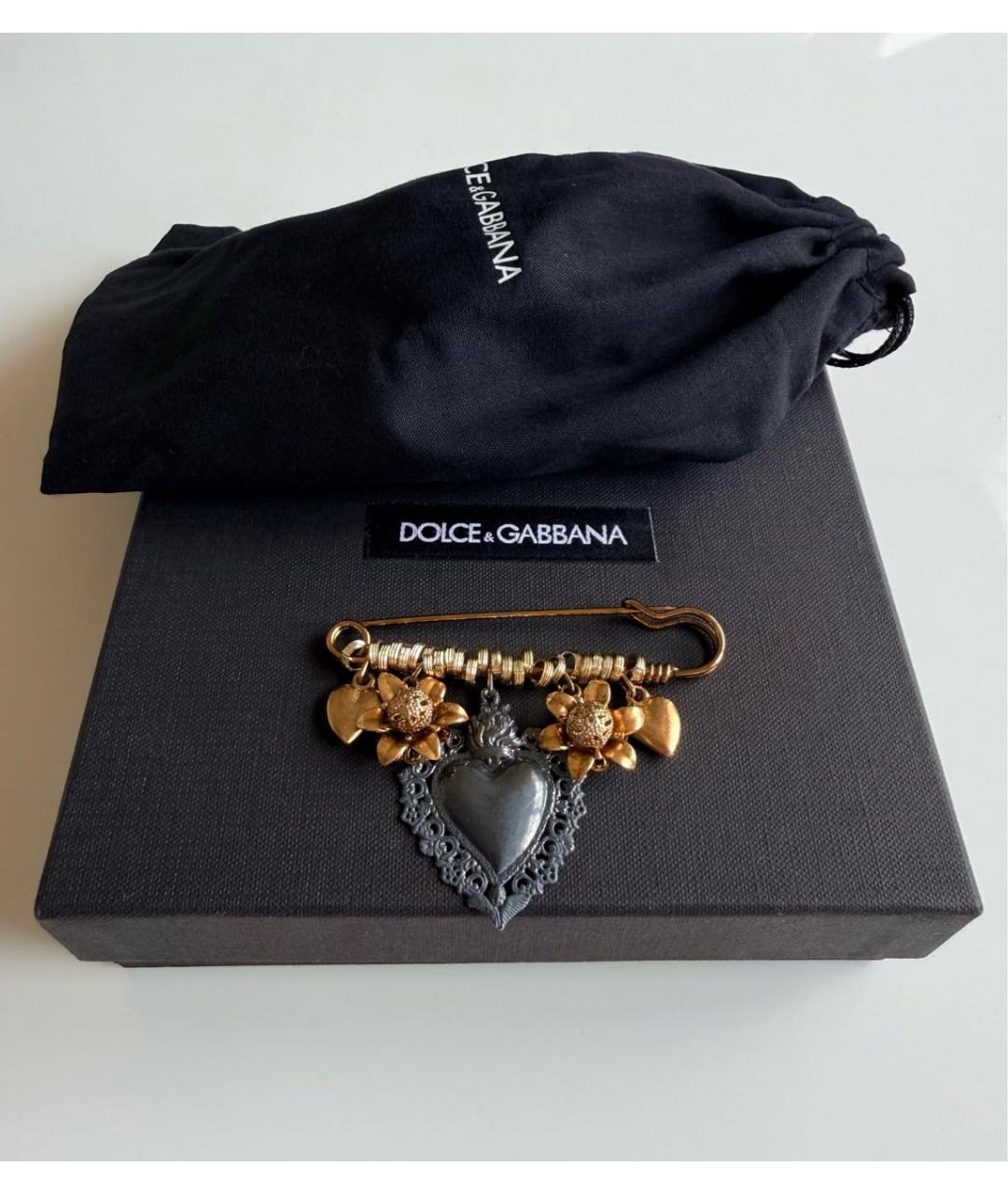 DOLCE&GABBANA Золотая металлическая булавка / брошь, фото 2