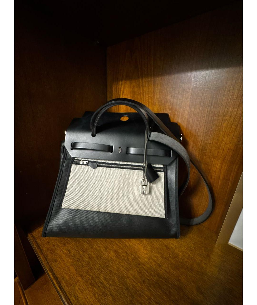 HERMES Черная тканевая сумка через плечо, фото 2