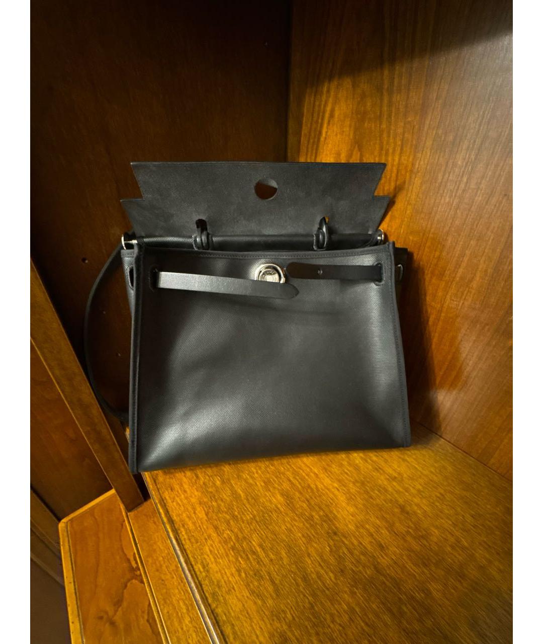 HERMES Черная тканевая сумка через плечо, фото 7